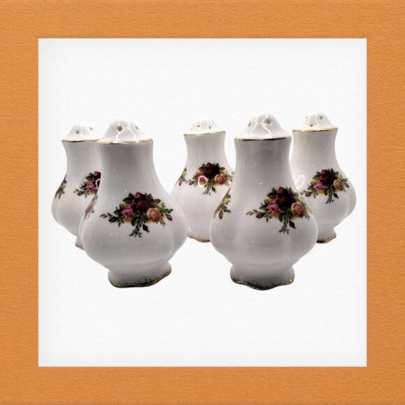 Old Country Roses Salt & Pepper Shakers Set of 5 - Vintage Royal Albert - Picture 1 of 8